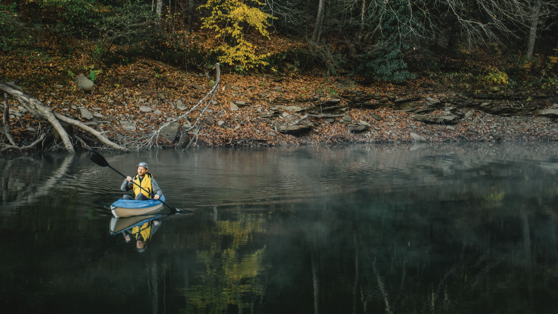 Kayaker on the water in Laurel County